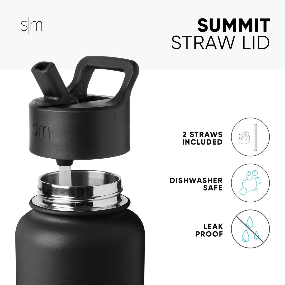 Matte black insulated tumbler with stainless steel silver base band and metal components