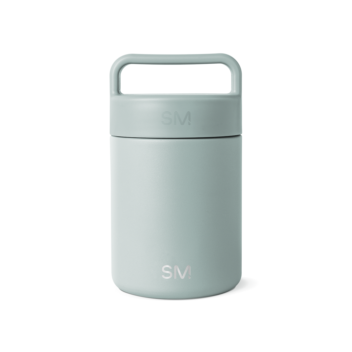 Sage green glass jar with white background, featuring a minimalist design and neutral aesthetic