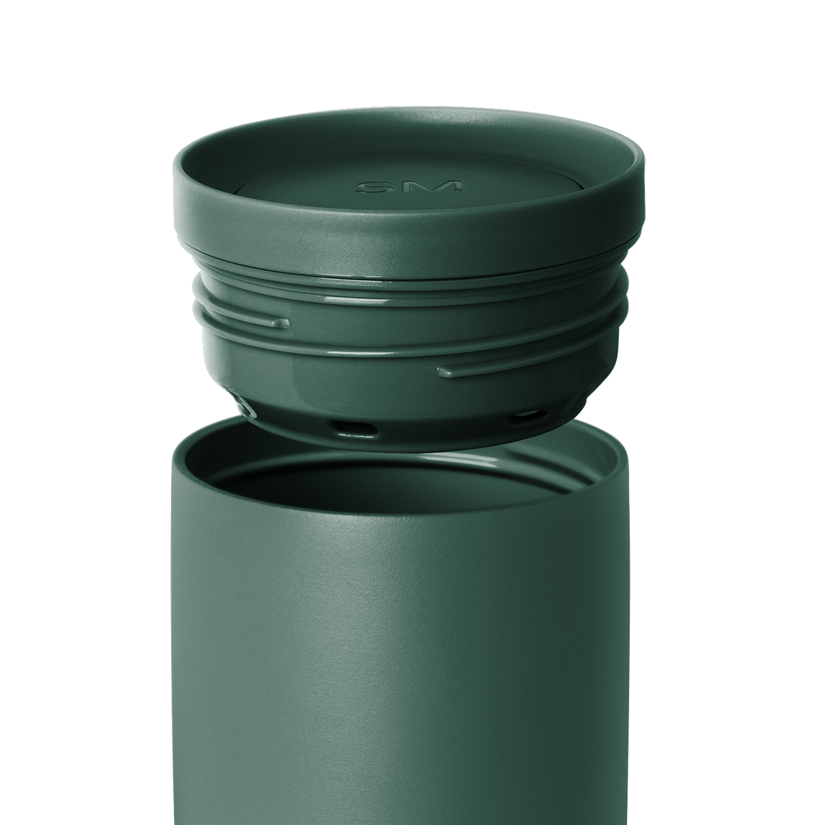 Muted sage green container with matching lid shown against white background