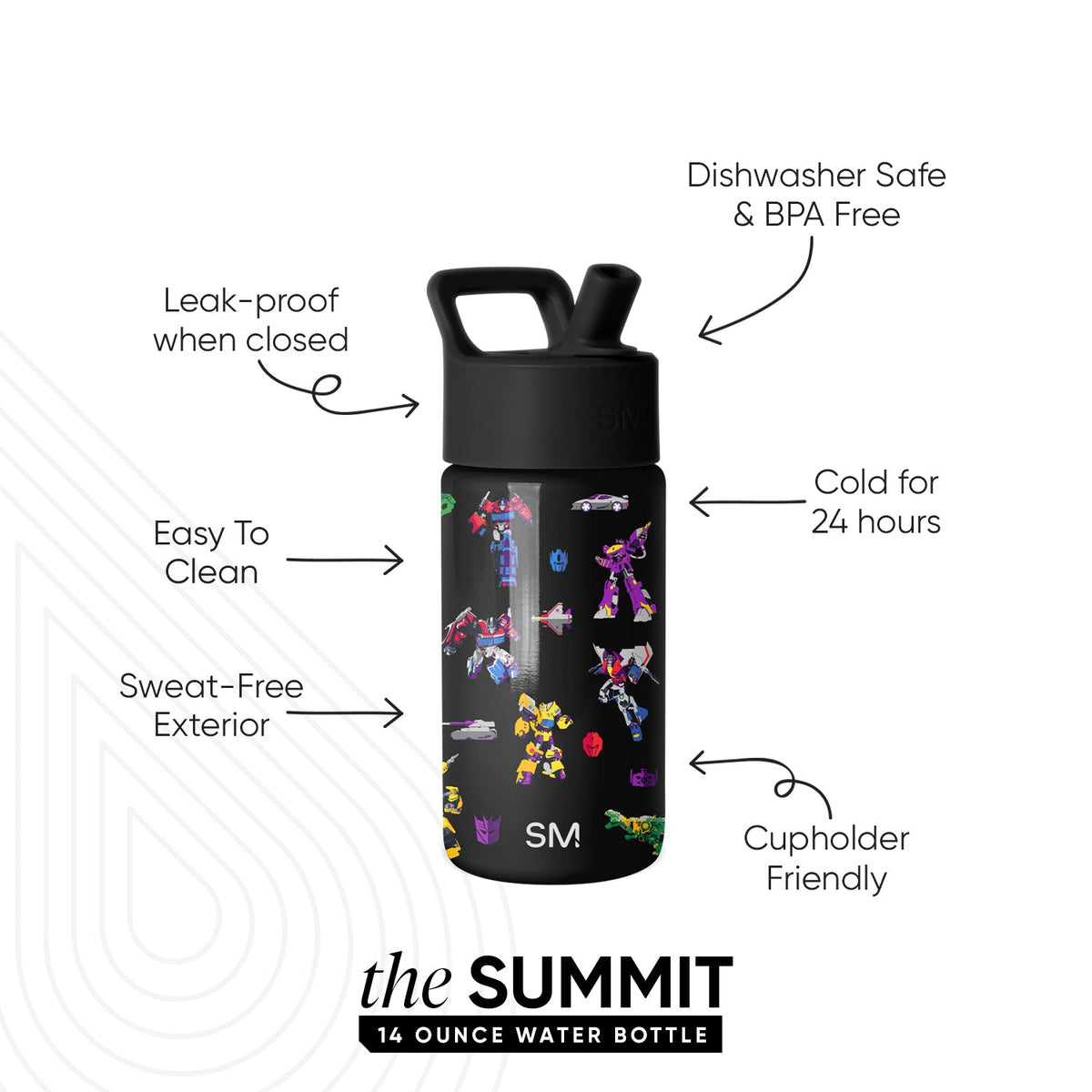 Summit Kids Water Bottle with Straw Lid