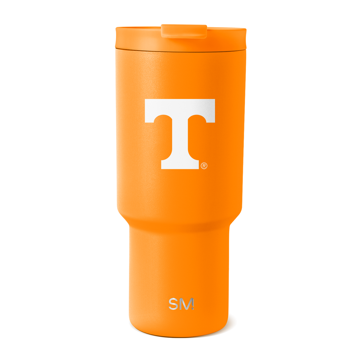 Vibrant warm orange tumbler with matte finish and subtle depth gradations, model TRK-F-30-U-TENN-M