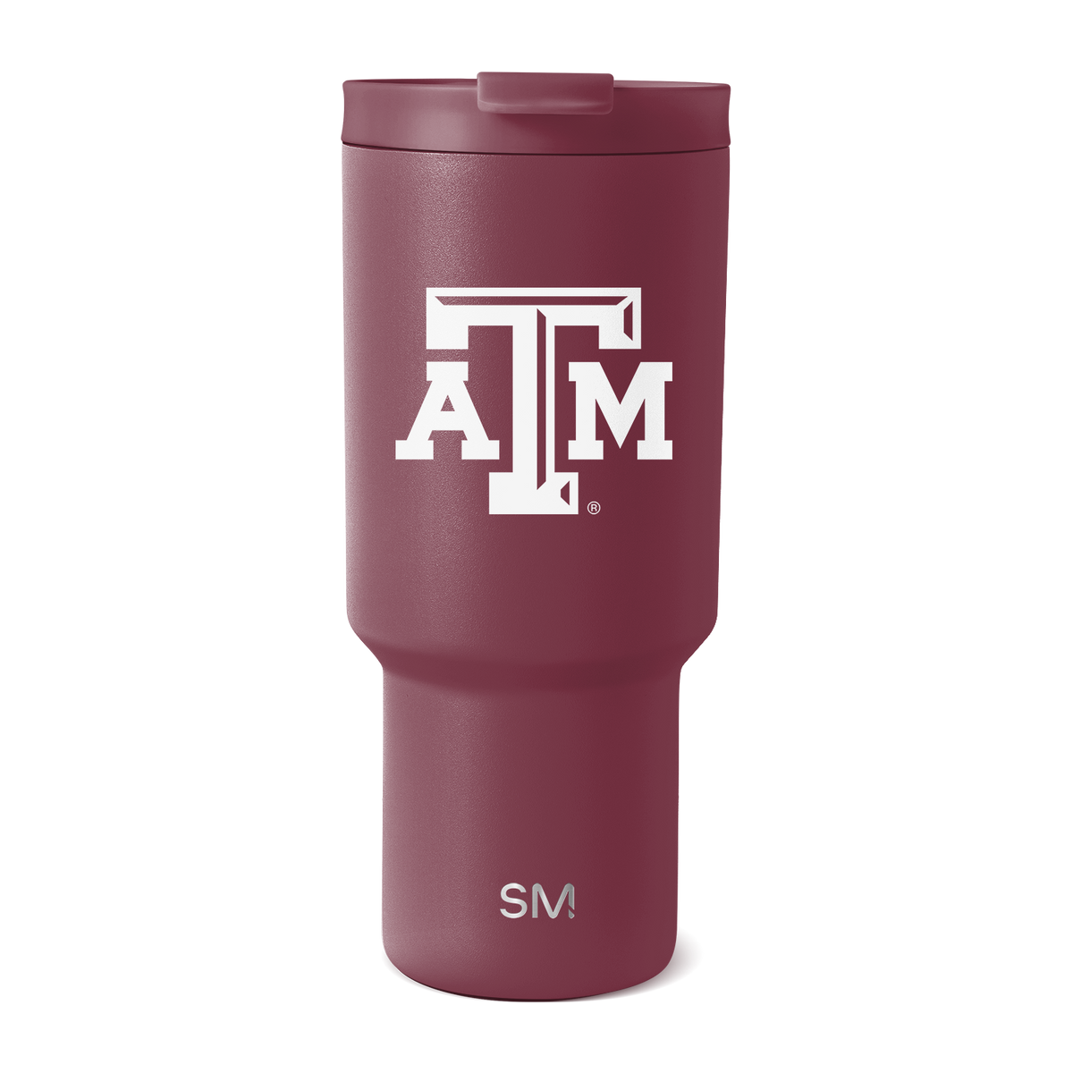Maroon burgundy matte metallic tumbler with subtle light reflection and textured finish
