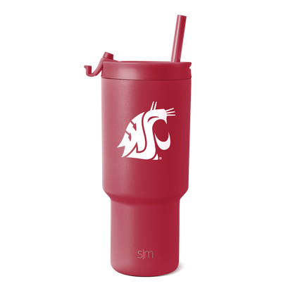Deep crimson matte finish tumbler on white background