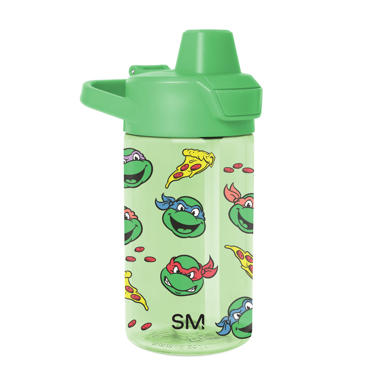 Mint green water bottle with rigid lid and spout assembly, cylindrical design for hydration and everyday use.